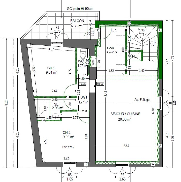 Location Appartement SAINT-ÉTIENNE-DU-GRÈS 1 salles d'eau
